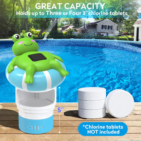 Uekars glow-in-dark chlorine tablet floater for night visibility and safety.