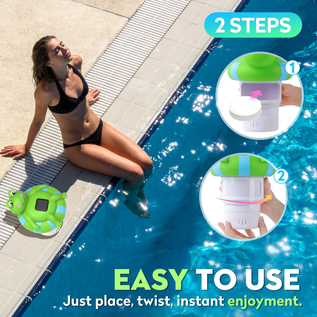 Uekars IP68 waterproof, anti-sink design stays floating and upright.