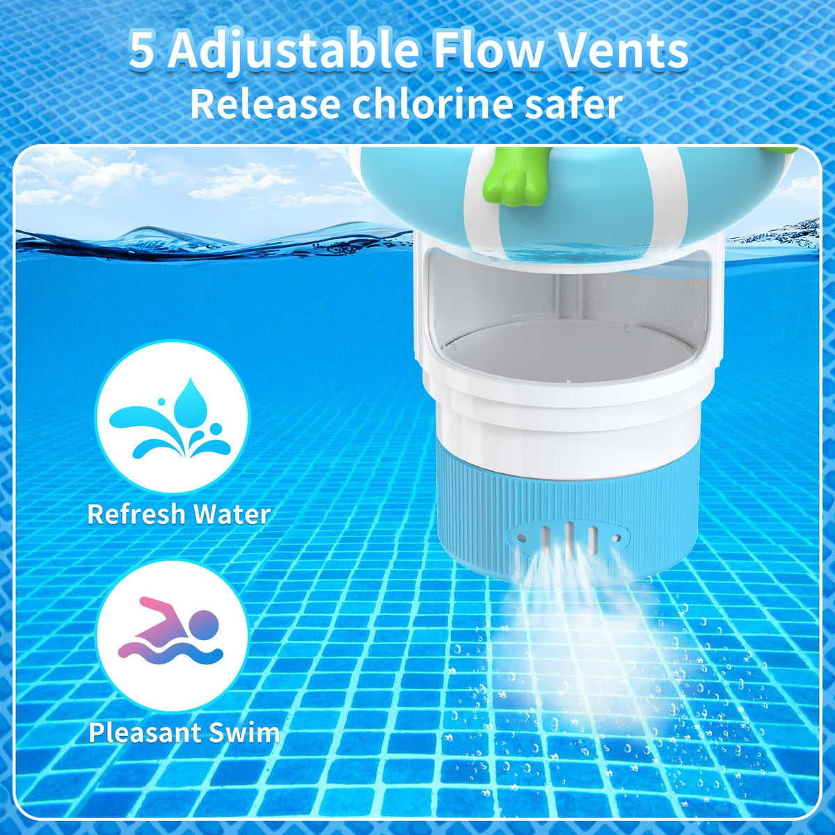 Uekars pool, hot tub, spa chlorine dispenser for continuous use.