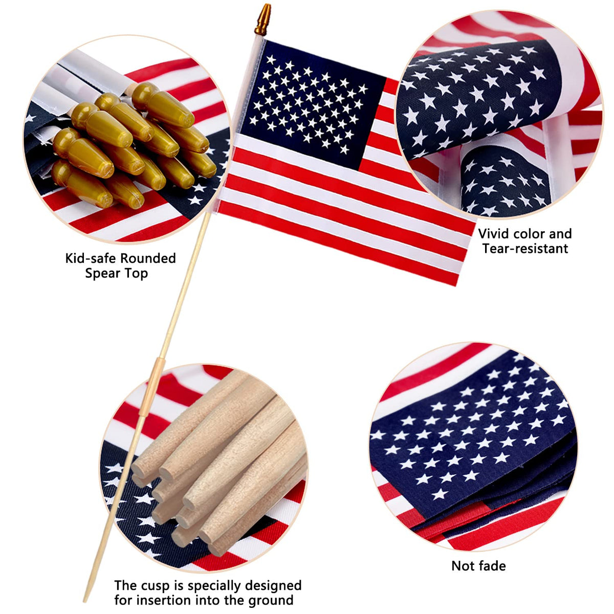 Uelfbaby outdoor patriotic flags in full color for parades