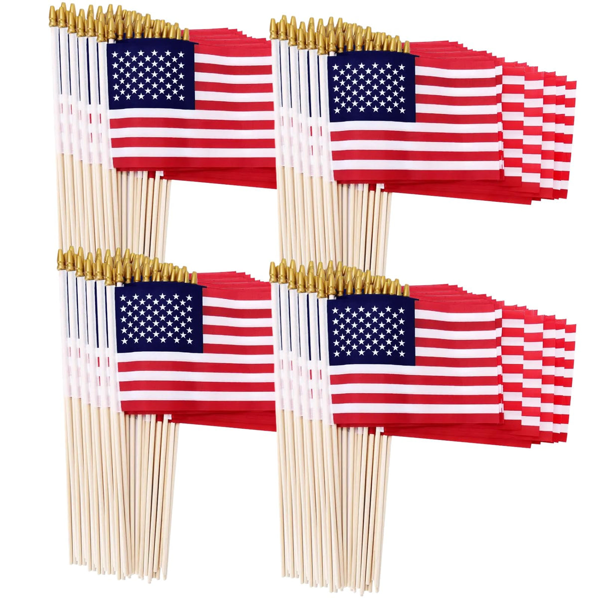 Uelfbaby American flag 4x6 on stick ready for parades and events