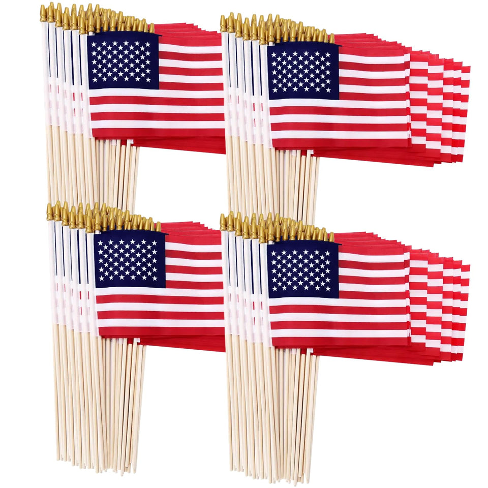 Uelfbaby American flag 4x6 on stick ready for parades and events