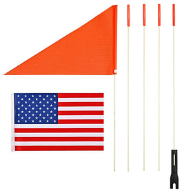 Uelfbaby Bike USA Safety Flag 6ft pole in bright orange for safer rides