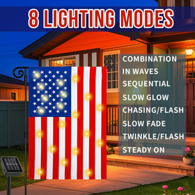 Eight lighting modes including star blink for festive ambiance.
