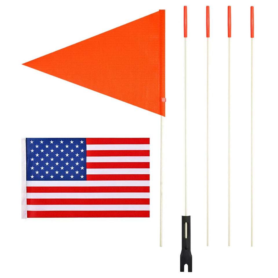 Uelfbaby upgraded bike flag with 6ft pole for city rides.
