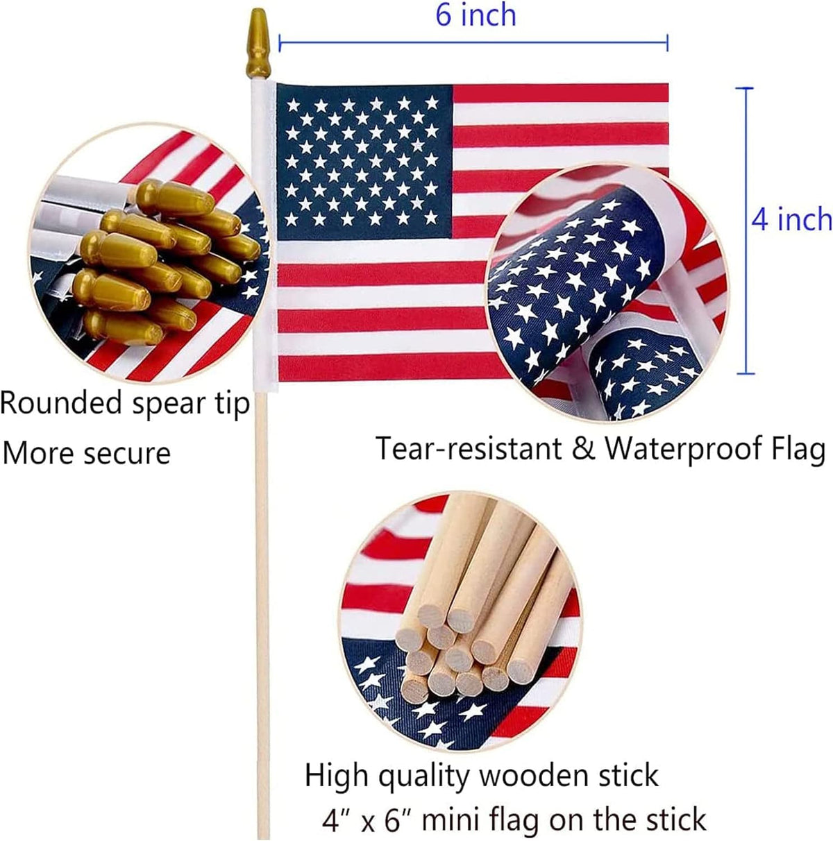 Uelfbaby flags with wood staff for outdoor use