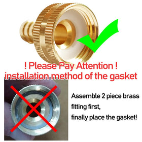 Uenede brass garden hose connector side view with knurling for easy grip