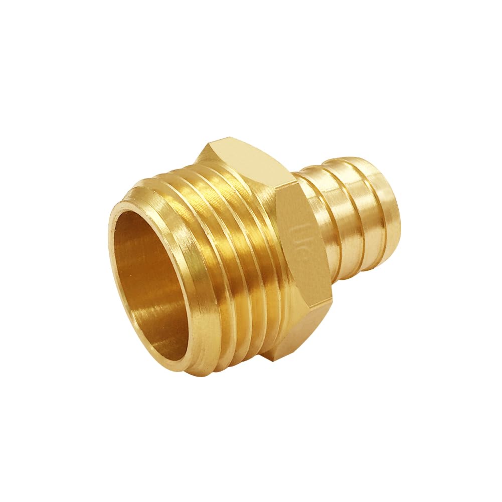 Uenede GHT male end close-up confirms standard thread compatibility with hoses.