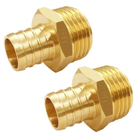 Uenede solid brass connector close-up shows rugged outdoor durability and corrosion resistance.