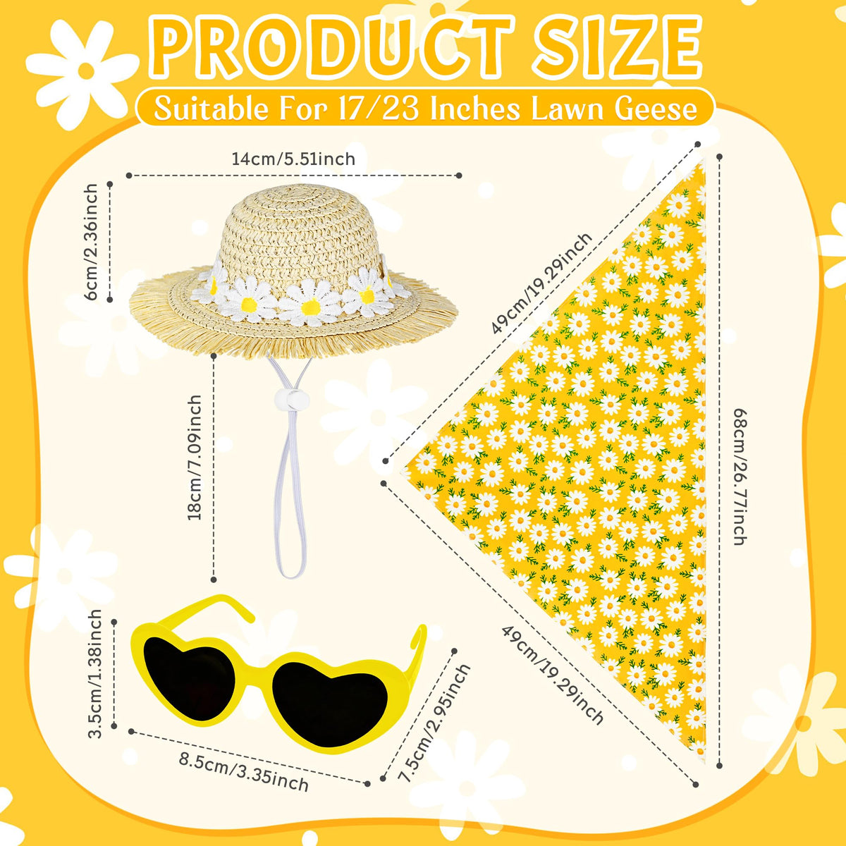 Ueyben daisy-goose-sunglasses provide playful flair for outdoor displays.