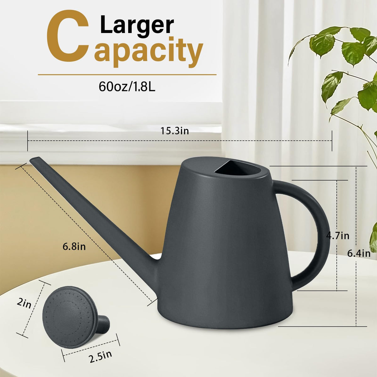 UFANME long-stem spout design for controlled watering
