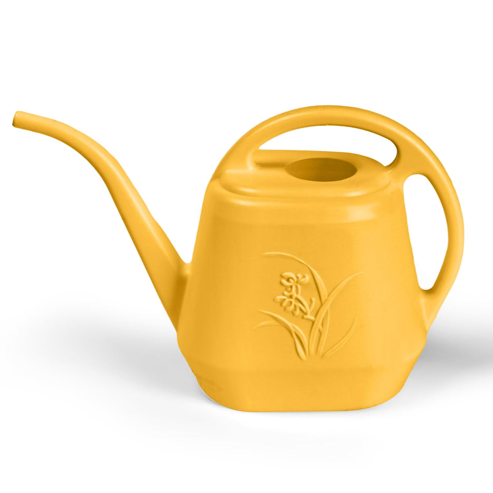 UFANME half-gallon orange watering can with top handle for easy pouring