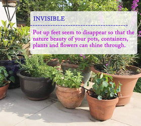 UFelice indoor-outdoor pot feet provide elevation to prevent moisture contact