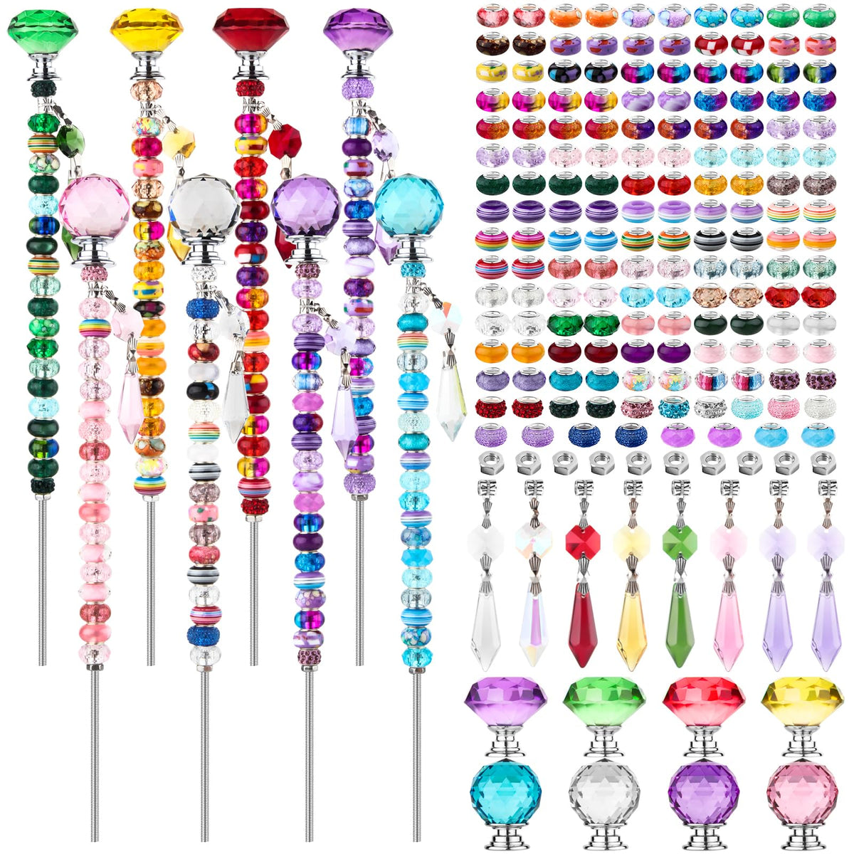 UFU 192-piece fairy wand kit parts for customizable garden decor and crafts.