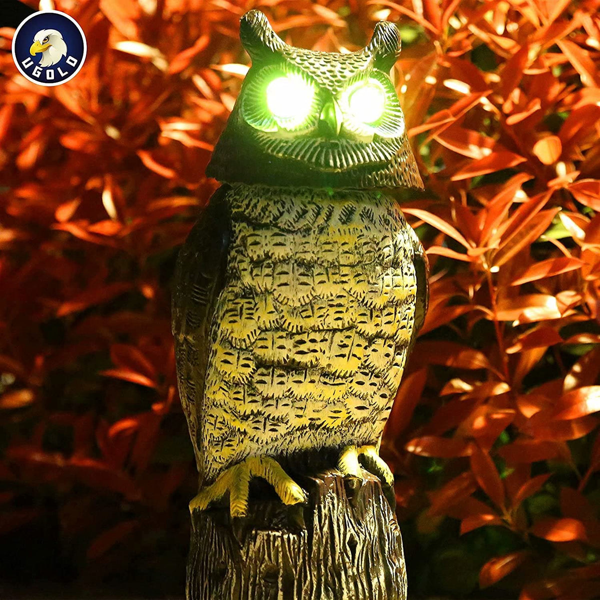 Ugold hand-painted outdoor owl provides artisanal charm for porch or fence