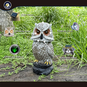 Ugold owl bright eyes respond to movement for a lifelike garden cue