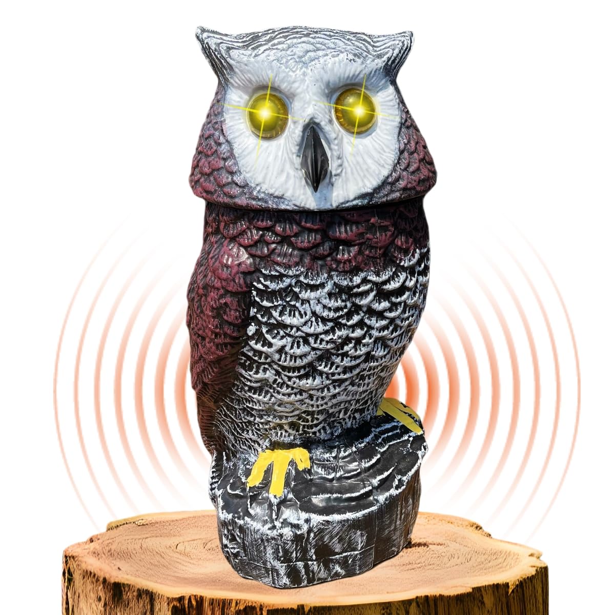 Ugold solar garden owl back panel charging in sunlight for eco power