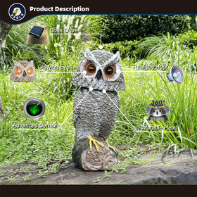 Ugold solar owl with bright eyes enhances nighttime ambiance and deterrence.