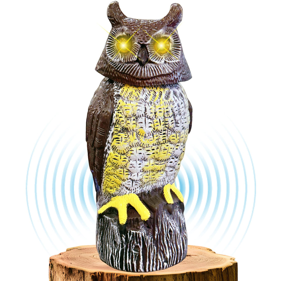 Ugold solar owl with motion eyes enhances outdoor ambiance and deters intruders at night
