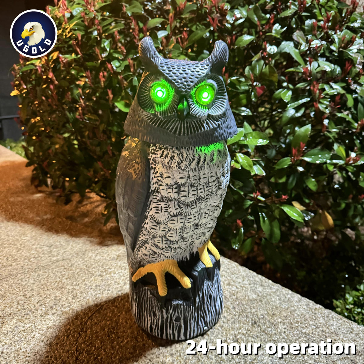 Ugold solar owl patio garden ornament for decorative security and charm