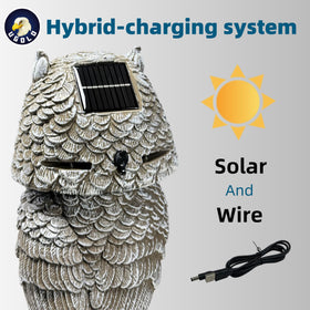 Ugold solar owl rotating head showcases lifelike movement in outdoor spaces.
