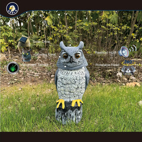 Ugold solar owl rotating head adds lifelike motion to outdoor decor
