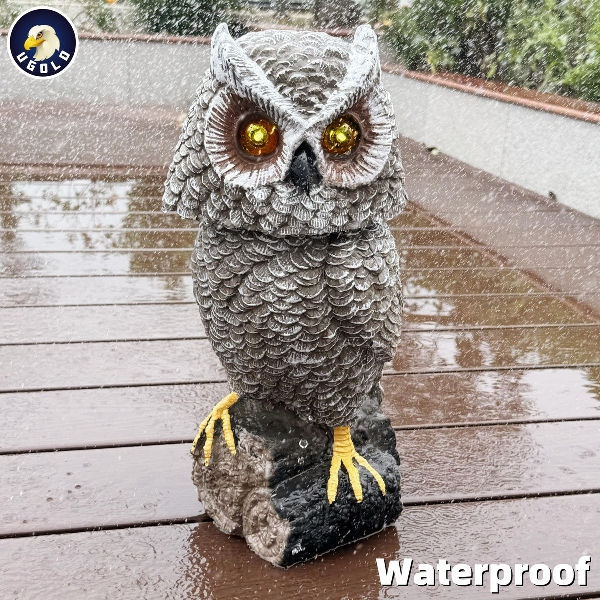 Ugold solar owl silent mode switches off hoots while keeping motion sensing active.