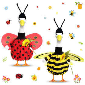 UGRASEA Ladybug goose costume with wings for 23-inch goose, vibrant outdoor decoration.