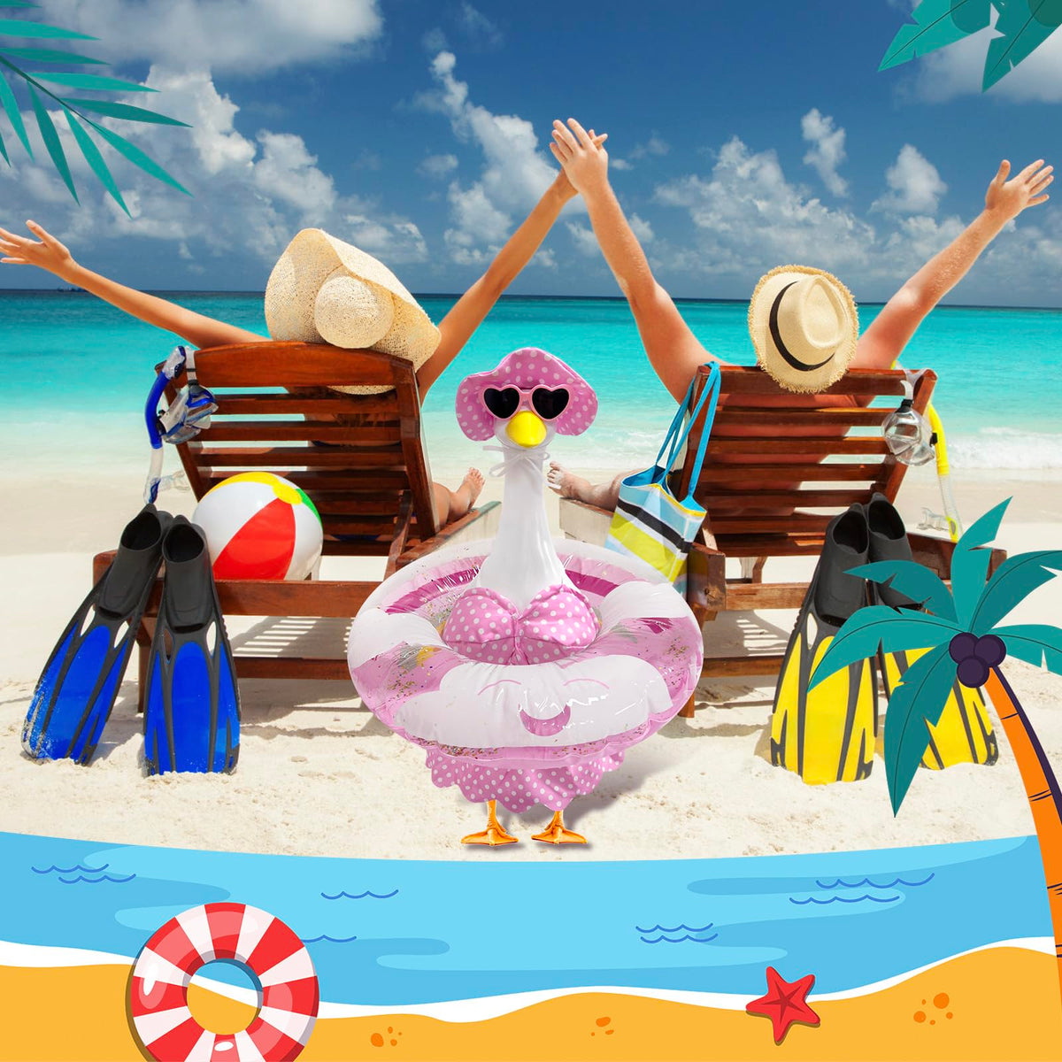 UGRASEA Porch Goose Outfit heart sunglasses for sunny garden vibe