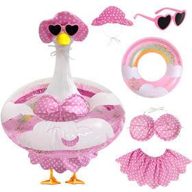 UGRASEA Porch Goose Outfit pink bikini on 23-inch statue brightens outdoor decor