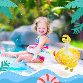 UGRASEA sequin swim ring accents the beachy porch goose outfit