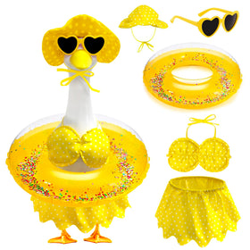 UGRASEA porch goose outfit with yellow bikini on a 23-inch statue for vibrant yard color