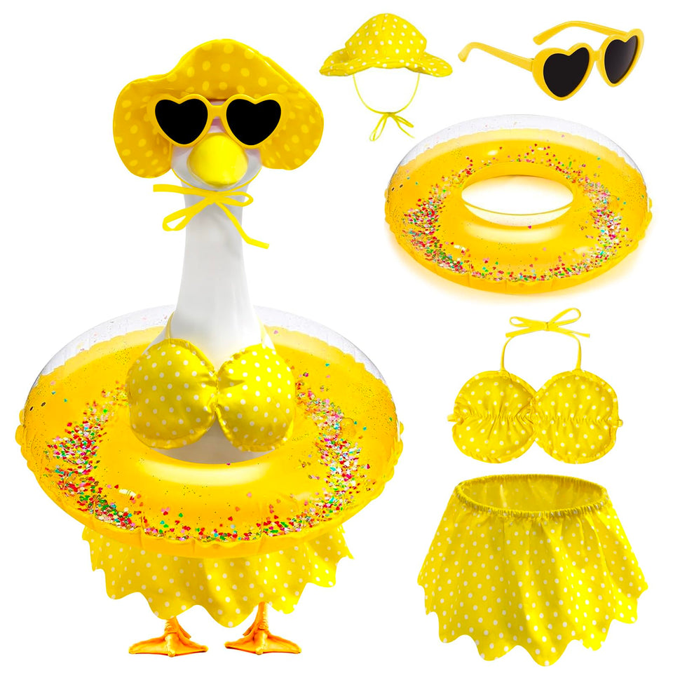 UGRASEA porch goose outfit with yellow bikini on a 23-inch statue for vibrant yard color