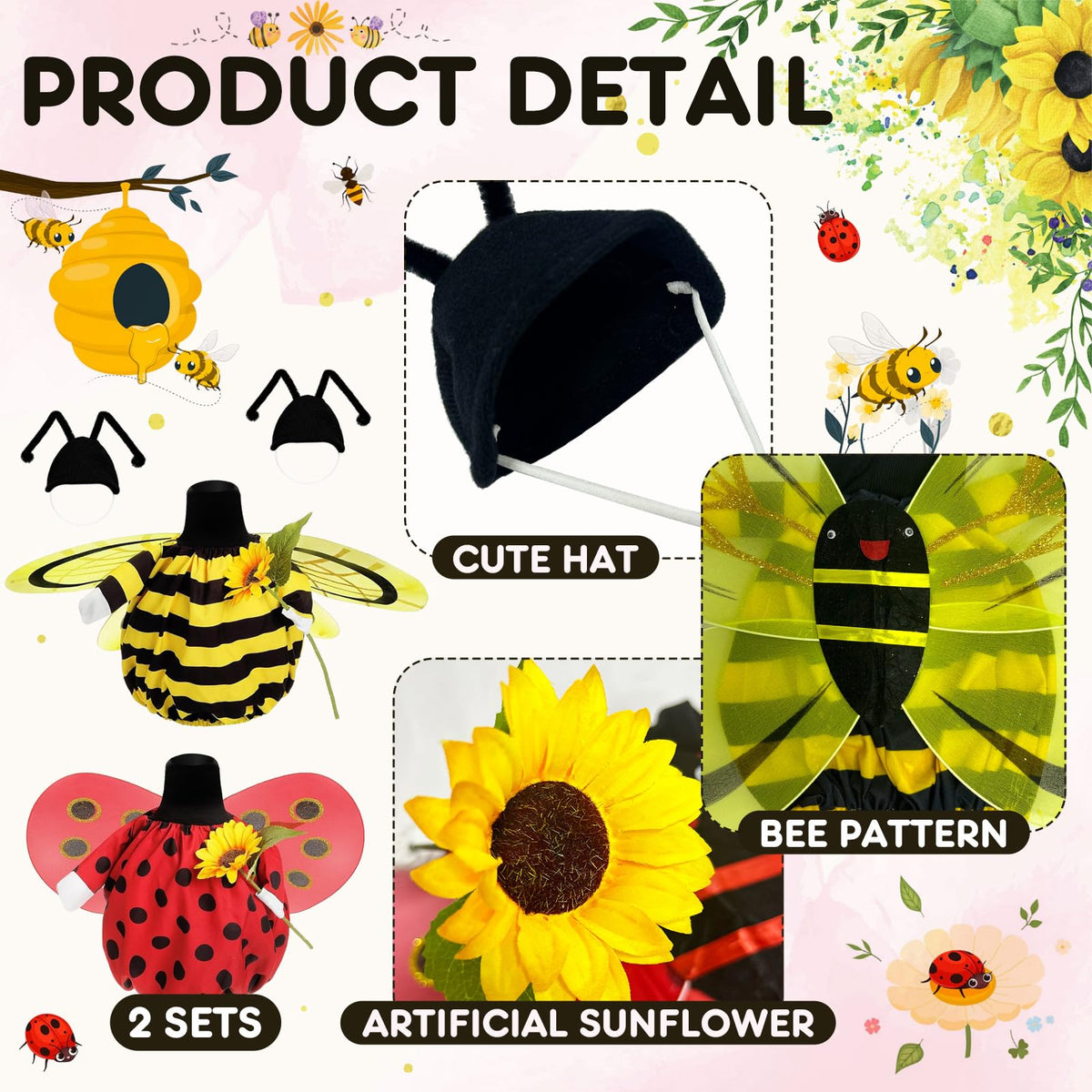 UGRASEA Sunflower hat goose costume adds seasonal charm to outdoor spaces.