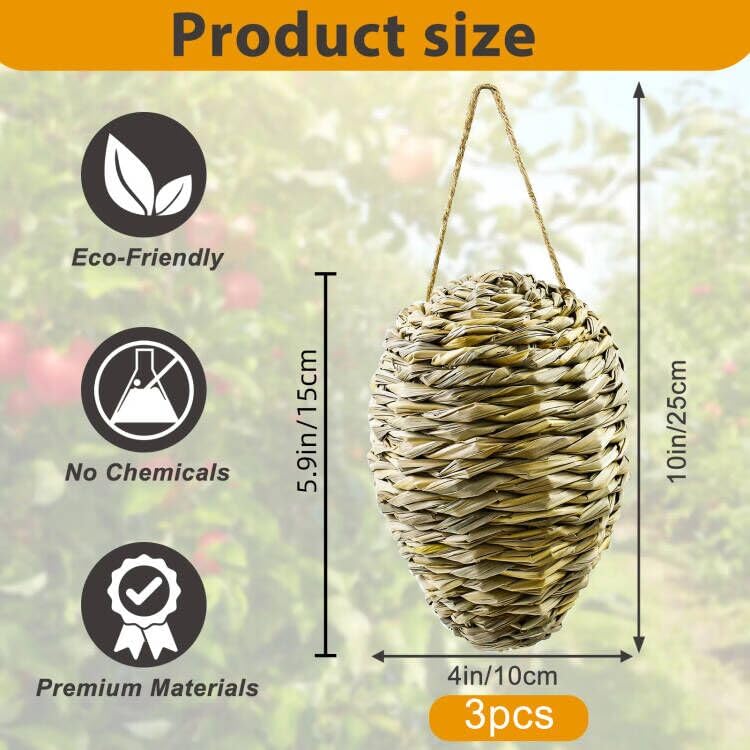 Ugyan waterproof hanging wasp nest is durable for wind and rain in outdoor spaces.