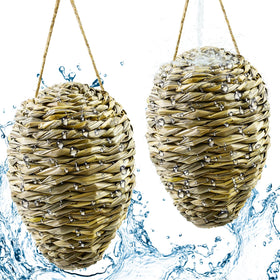 Ugyan Woven Reed Wasp Nest close-up shows natural materials for pest deterrence.