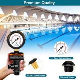 Uharbour air relief valve in use, preventing air buildup in the pool system.