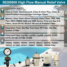 Uharbour pool filter pressure gauge highlights accurate readings for filtration.