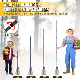 UIABOPZ heavy duty metal rake with corrosion-resistant coating for durable yard cleanup.