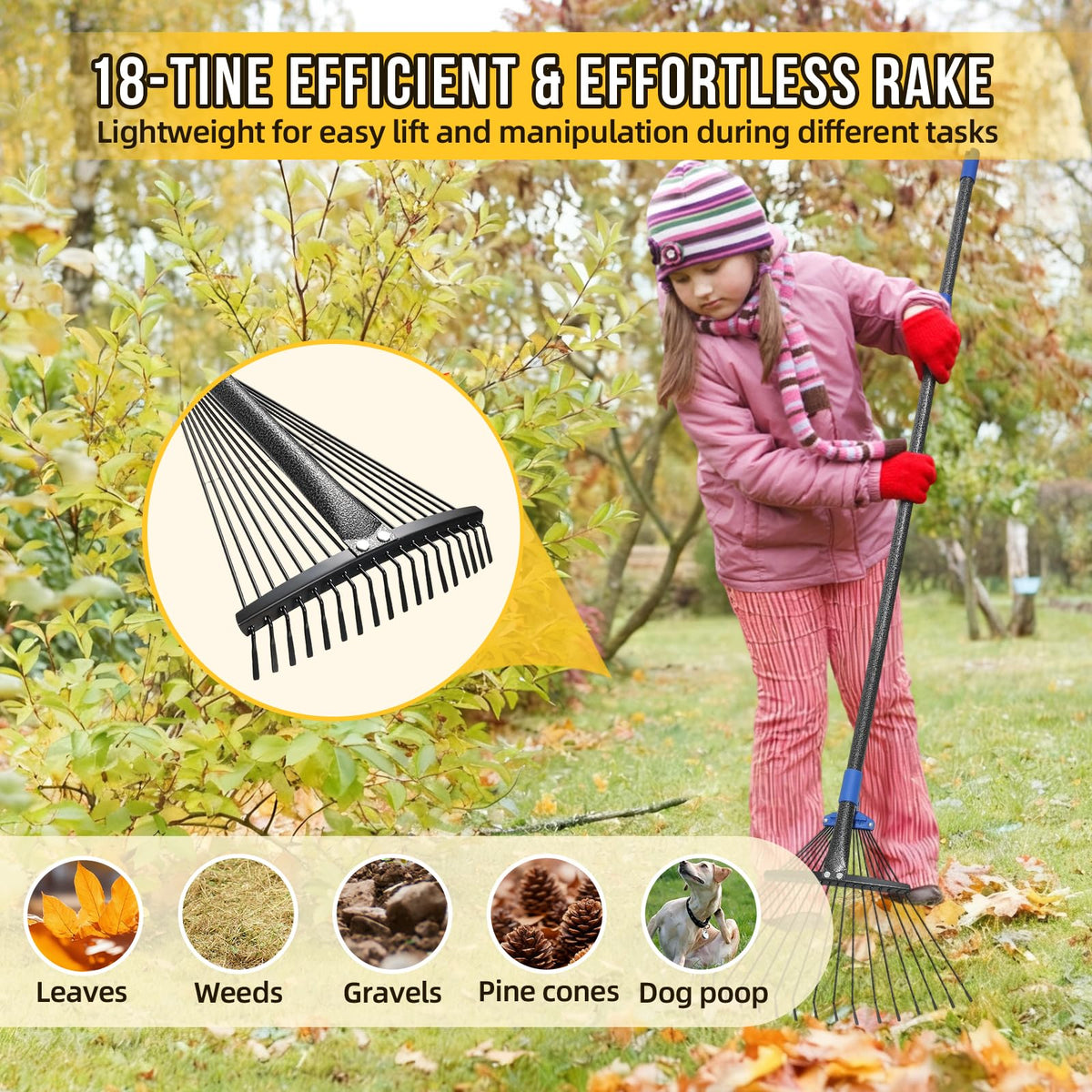 UIABOPZ leaf rake demonstrates tool-free assembly for quick setup.