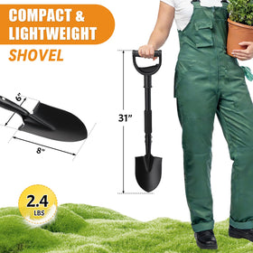 UIABOPZ metal digging shovel closeup showing durable blade and coating.
