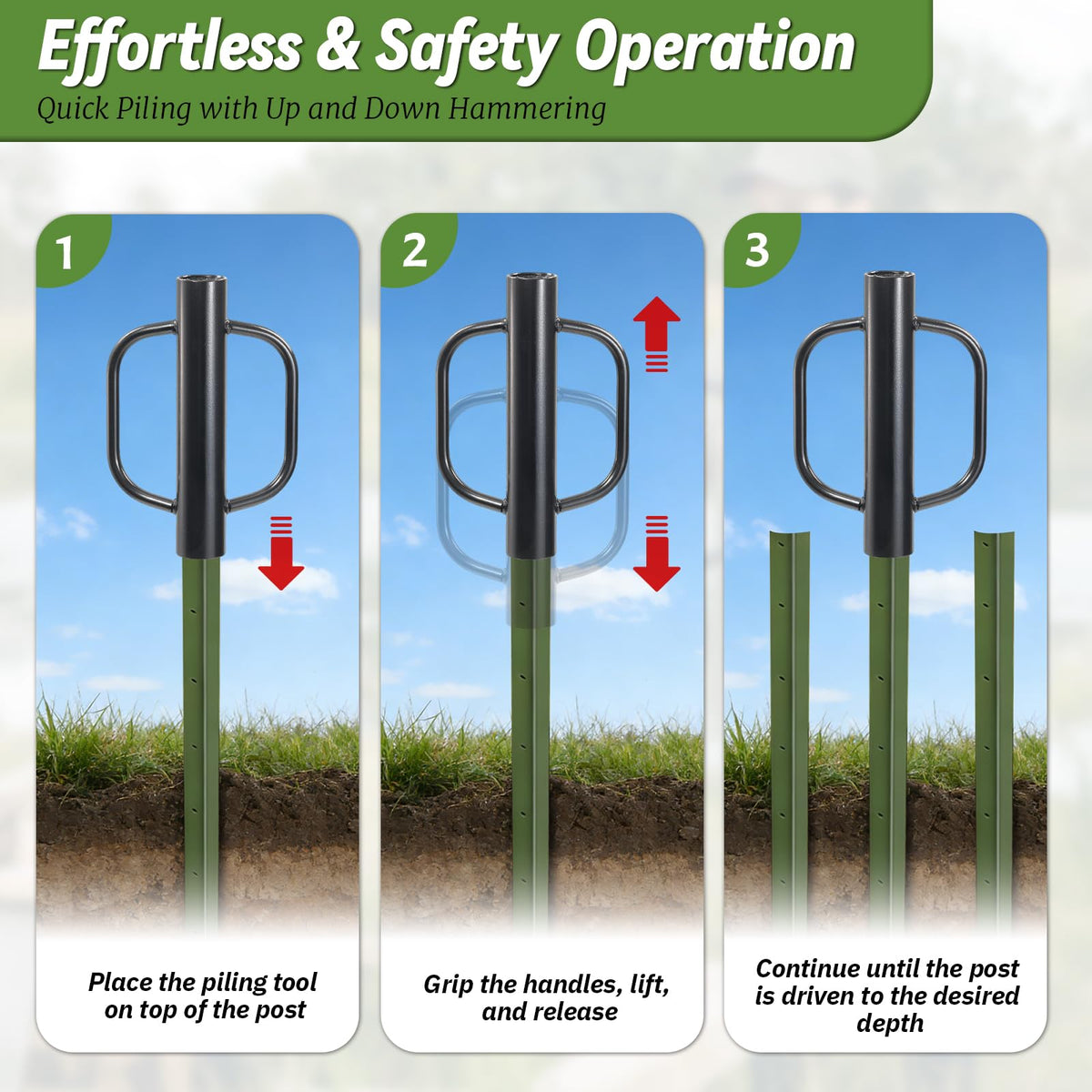 UIABOPZ 17 inch model ready for standard fence post driving