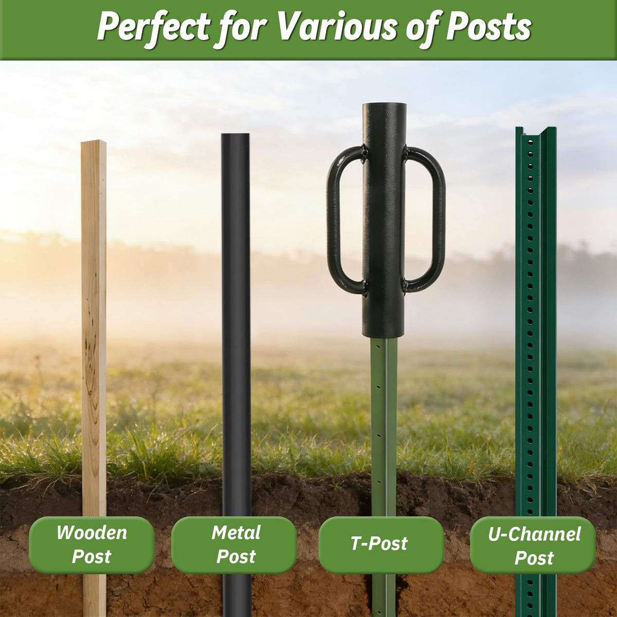 UIABOPZ post driver fits over posts for versatile installation across materials