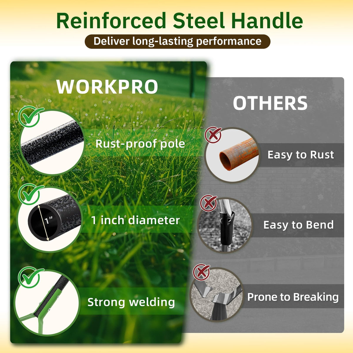 UIABOPZ Thatch Rake with anti-corrosion finish for long outdoor life