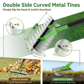 UIABOPZ Thatch Rake heavy-duty steel construction resists bending