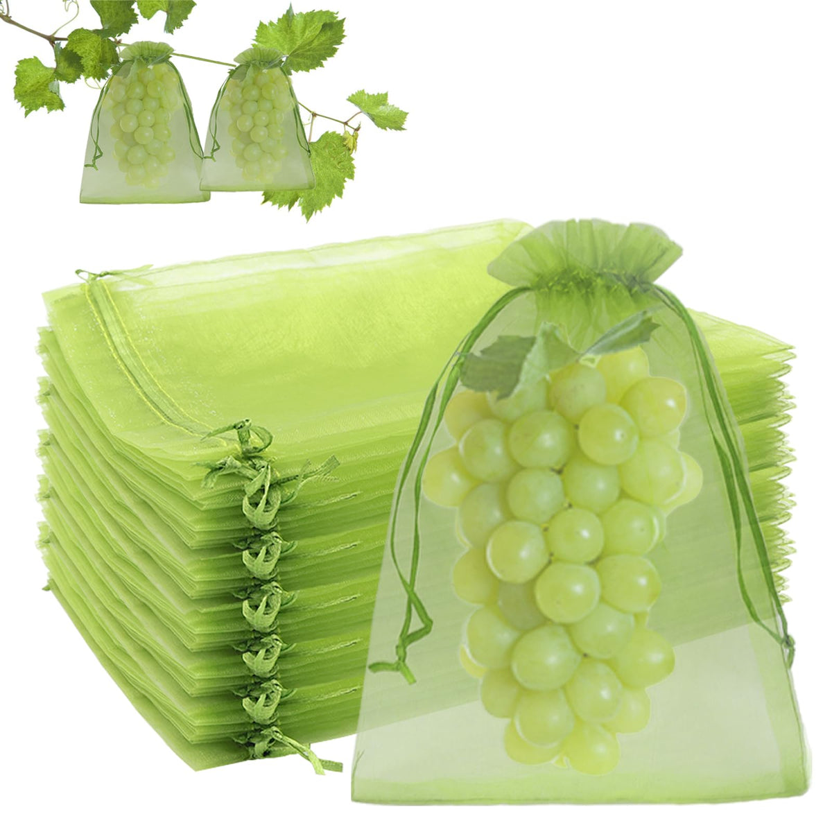 Uigidori fruit protection bag 8x12 green mesh protects fruit from pests while allowing airflow