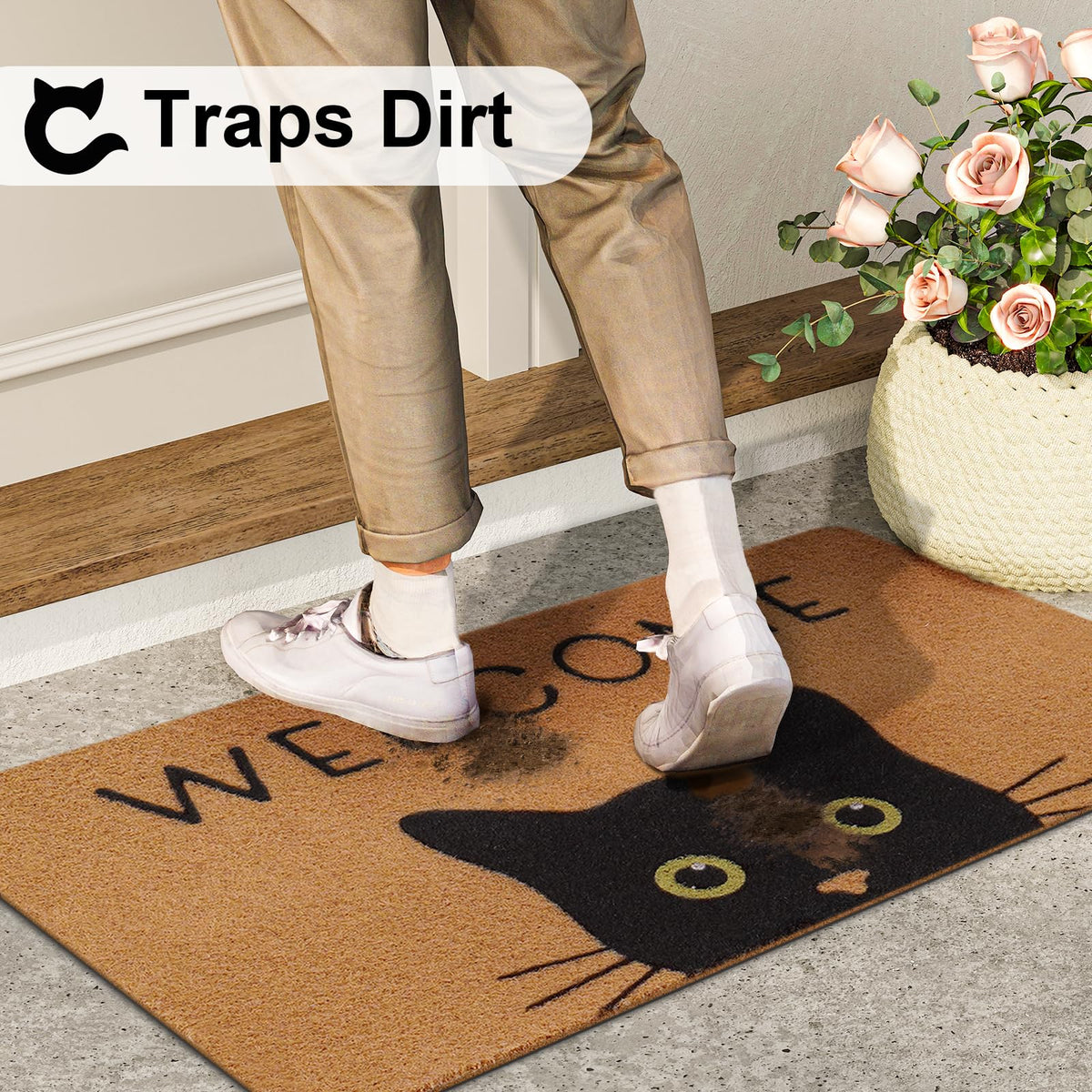 Weather-resistant exterior ready for UINI cat mat at your doorstep.
