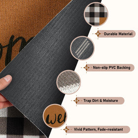 UINI non-slip backing keeps mat in place on dry surfaces
