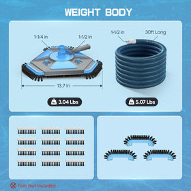 UIRWAY 30ft kink-resistant pool hose for durable, tangle-free cleaning.