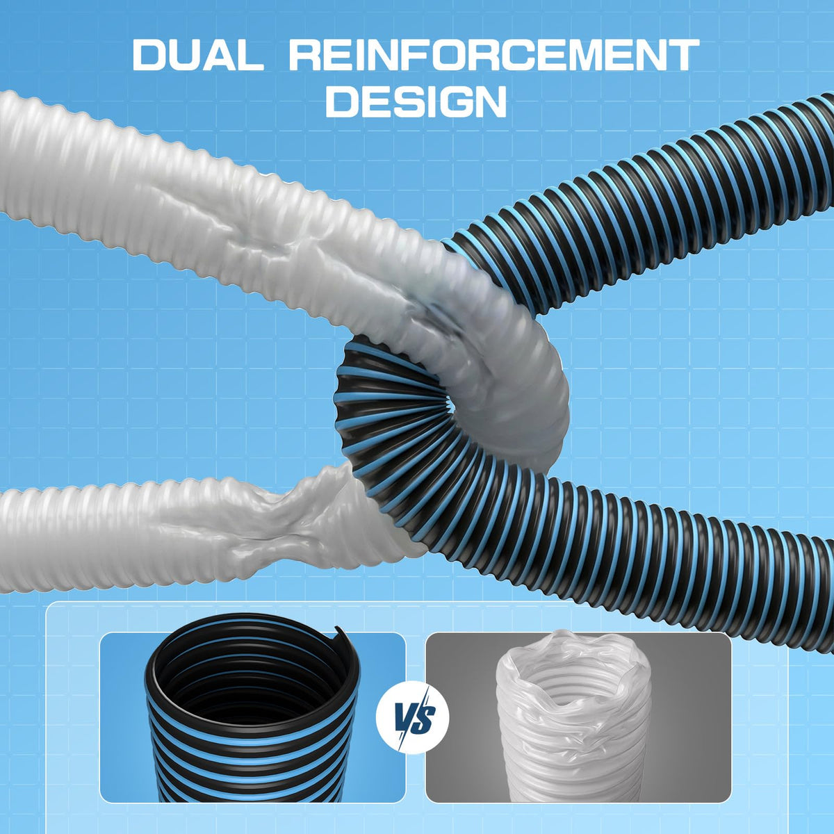 UIRWAY 360° hose rotation reduces kinking and improves flow.